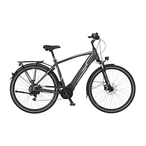 Elektrische Mountainbike : FISCHER Herren - Trekking E-Bike VIATOR 5.0i, Elektrofahrrad, schiefergrau matt, 28 Zoll, RH 55 cm, Mittelmotor 50 Nm, 36 V Akku im Rahmen