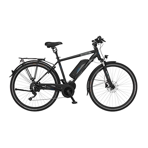 Elektrische Mountainbike : FISCHER Herren - Trekking E-Bike VIATOR ETH 1861, Elektrofahrrad, schwarz matt, 28 Zoll, RH 50 cm, Mittelmotor 80 Nm, 48 V Akku