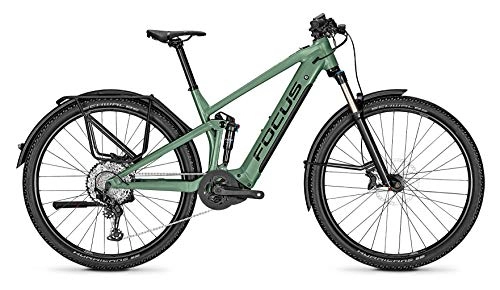 Elektrische Mountainbike : Focus Thron² 6.8 EQP Bosch Trail & Touren Fullsuspension Elektro Mountain Bike 2020 (L / 47cm, Mineral Green)