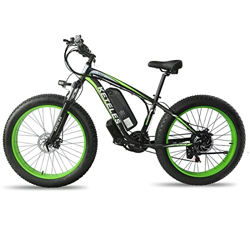 Elektrische Mountainbike : fohatu Elektrofahrrad E Bike Mountainbike Ebike Elektrofahrräder Herren Damen 26 Zoll 1000W 48V 18Ah Fatbike Elektro Fahrrad, Green