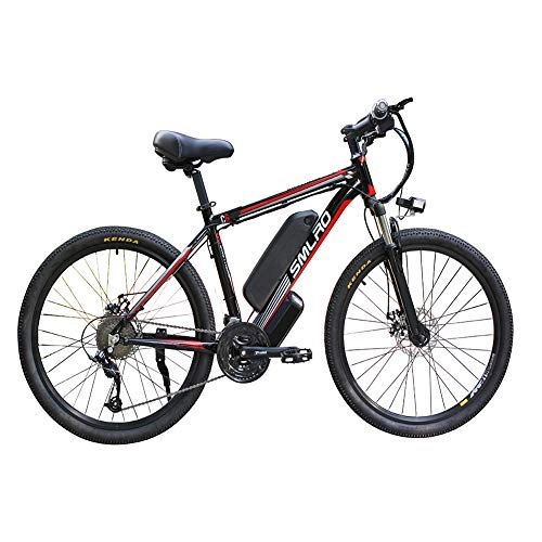 Elektrische Mountainbike : FZYE 26 Inchelectric Bikes Bike Fahrrad, 48V austauschbaren Lithium-Ionen-Akku LED-Anzeige Erwachsener OutdoorRadfahren Reisen Arbeit, Rot