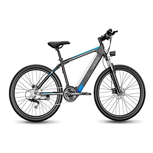 Elektrische Mountainbike : FZYE 26 Zoll Elektrofahrräder Bicycle, 48V 10A Lithium Batterie E bikeFahrrad bürstenloser 400-W-Permanentmagnetmotor 3 Arbeitsmodi, Blau