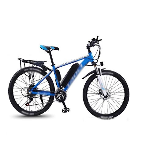 Elektrische Mountainbike : FZYE 26 Zoll Elektrofahrräder Bicycle, Ebike Fahrrad Stoßdämpfung Vorne Hinten Mountainbike Radsportscheinwerfer-LED-Anzeige Sport Outdoor Freizeit, Blau