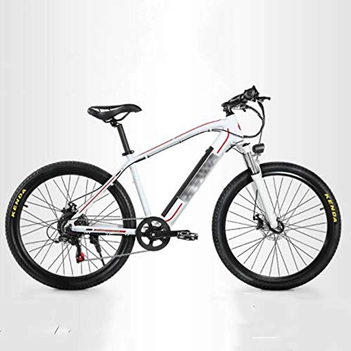 Elektrische Mountainbike : FZYE 26 Zoll Elektrofahrräder Bike, 48V350W Offroad Bicycle Federgabel LCD-Anzeige Fahrräder Sport Outdoor Freizeit, Weiß
