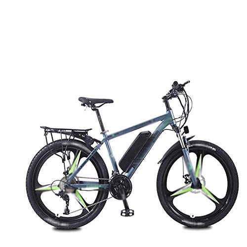 Elektrische Mountainbike : FZYE 26 Zoll Elektrofahrräder Radsport Fahrräder, Stütztes Fahrrad Variabler Geschwindigkeit Doppelscheibenbremse Stoßdämpfer Bicycle LED-Anzeige Scheinwerfer Erwachsene, Blau
