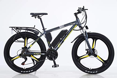 Elektrische Mountainbike : Green y Elektrofahrräder, Super Portable Power und Mountain E-Bikes für Erwachsene. 26"36V 350W.(Color:Gelb, Size:13Ah90Km)