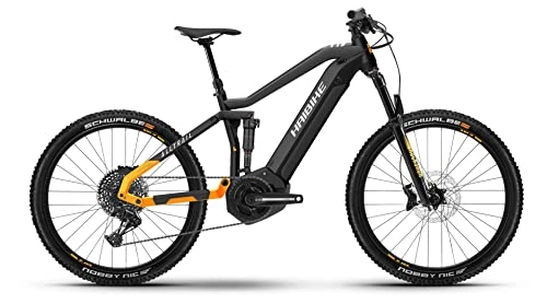 Elektrische Mountainbike : Haibike AllTrail 6 27.5R 630Wh Yamaha Elektro Fullsuspension Mountain Bike 2022 (L / 48cm, Matte Gloss Black / Mango)