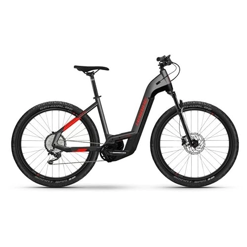 Elektrische Mountainbike : HAIBIKE E MTB Bike Trekking 9 Cross Low - L, Anthracite / Red / Black