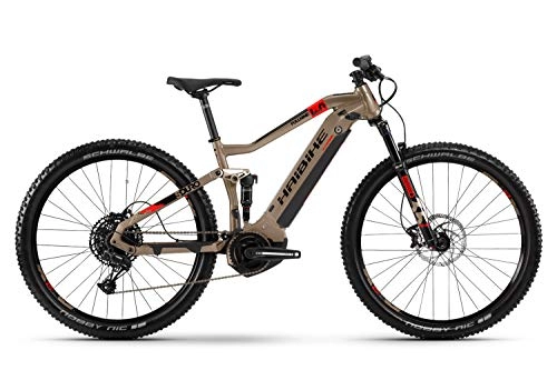 Elektrische Mountainbike : HAIBIKE SDURO FullNine 4.0 Yamaha Elektro Bike 2020 (XL / 52cm, Sand / Rot / Schwarz)