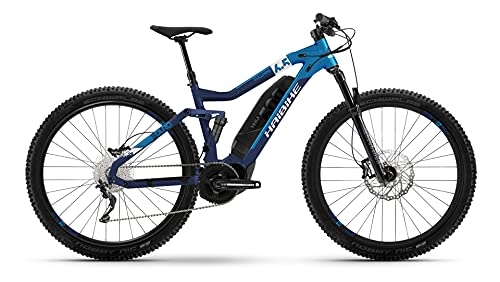Elektrische Mountainbike : Haibike SDURO FullNine 6.5 Yamaha Elektro Fahrrad 2021 (M / 44cm, Dunkelblau / Blau / Grau)