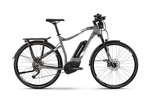 Elektrische Mountainbike : HAIBIKE Sduro Trekking 3.5 Pedelec E-Bike Fahrrad grau / weiß 2019: Größe: S