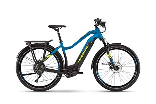 Elektrische Mountainbike : HAIBIKE Sduro Trekking 9.0 Damen Pedelec E-Bike Fahrrad schwarz / blau / gelb 2019: Größe: XL