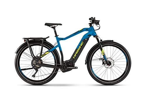 Elektrische Mountainbike : HAIBIKE Sduro Trekking 9.0 Pedelec E-Bike Fahrrad schwarz / blau / gelb 2019: Größe: M