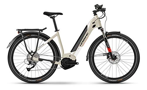 Elektrische Mountainbike : Haibike Trekking 4 Yamaha Elektro Fahrrad 2022 (27.5" LowStep M / 50cm, Desert / White (LowStep))