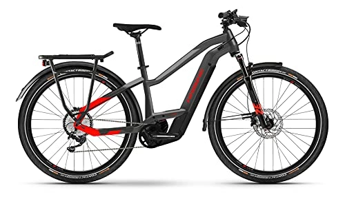 Elektrische Mountainbike : Haibike Trekking 9 625Wh Bosch Elektro Fahrrad 2022 (27.5" LowStandover L / 52cm, Anthracite / Red (LowStandover))
