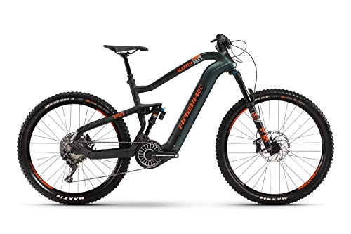 Elektrische Mountainbike : HAIBIKE XDURO AllMtn 8.0 Flyon Elektro Bike 2021 (S / 41cm, Olive / Carbon / Orange Matt)