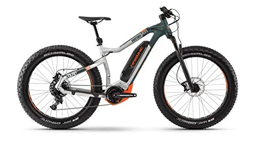 Elektrische Mountainbike : HAIBIKE XDURO FatSix 8.0 Yamaha Elektro Bike 2020 (M / 45cm, Olive / Carbon / Orange matt)