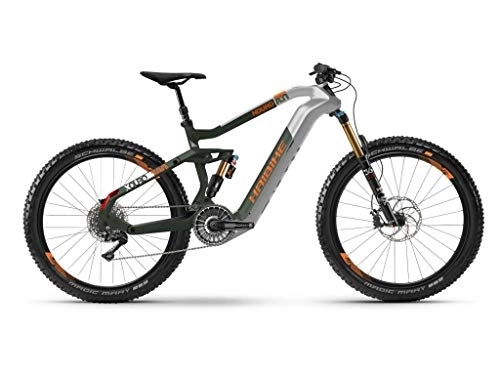 Elektrische Mountainbike : HAIBIKE XDURO NDURO 8.0 Flyon Elektro Bike 2020 (S / 42cm, Silber / Olive / Orange matt)