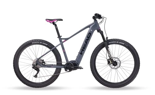 Elektrische Mountainbike : HEAD Damen Lagos I e6100 E-Mountainbike, Grau matt / pink, 46 cm