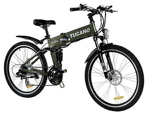 Elektrische Mountainbike : Hide Bike MTB -   Motor 250W -36V   -Maximaler Klettergrad   - Austauschbarer Akku mit Sicherheitsschloss   - Shimano Tourney 21 sp - (HIDEBIKE - GRÜN)