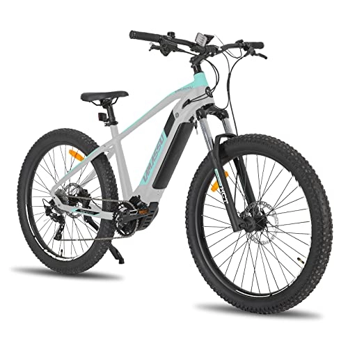Elektrische Mountainbike : HILAND Lamassu E-Bike 27, 5 Zoll Hardtail Mountainbike für Damen und Herren, 1S MTB Mittelmotor 120 Nm, 14AH Akku Elektrofahrräder Shimano Deore XT 10 Gang