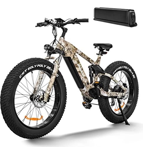 Elektrische Mountainbike : Himiway Cobra E-Bike Herren, Fully E-Mountainbike Grün mit 960W Akku, 26"×4, 8" Elektrisches Fatbike mit Vollfederung, bis zu 128 km, 25 Km / h 250W Motor, 7 Gänge, Hydraulikbremse, StVZO Konform