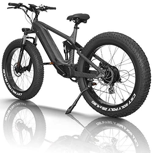Elektrische Mountainbike : Himiway Cobra E-Bike Herren, Fully E-Mountainbike mit 960W Akku, 26"×4, 8" Elektrisches Fatbike mit Vollfederung, bis zu 128 km, 25 Km / h 250W Motor, 7 Gänge, Hydraulische Scheibenbremsen, StVZO Konform