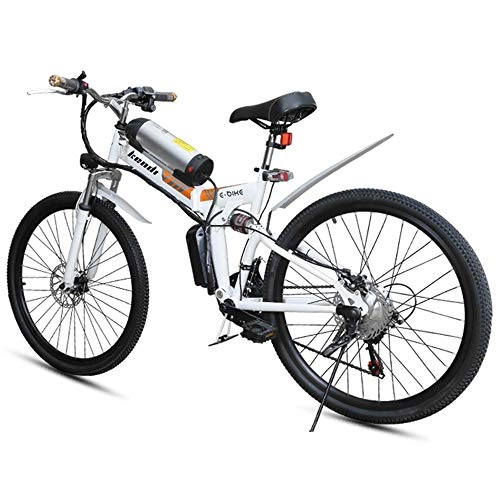 Elektrische Mountainbike : HJHJ Zusammenklappbares Elektrofahrrad, tragbare 26-Zoll-Doppelscheibenbremse aus Kohlenstoffstahl mit Front-LED-Licht 36V / 8AH