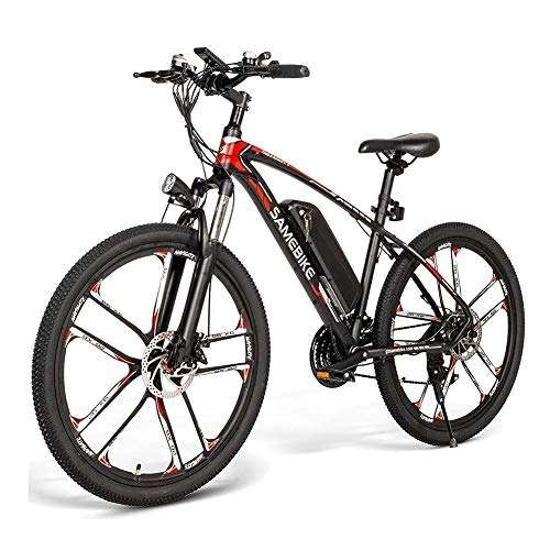 Elektrische Mountainbike : HOME-MJJ Electric Mountain Bike 26" 48V 350W 8Ah austauschbare Lithium-Ionen-Batterie-elektrisches Fahrrad for Erwachsene Scheibenbremsen Tragfähigkeit 100 kg, Schwarz