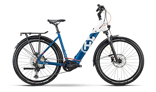 Elektrische Mountainbike : Husqvarna Cross Tourer CT5 27.5'' Wave Unisex Pedelec E-Bike Trekking / MTB Fahrrad weiß / blau 2021: Größe: 45 cm