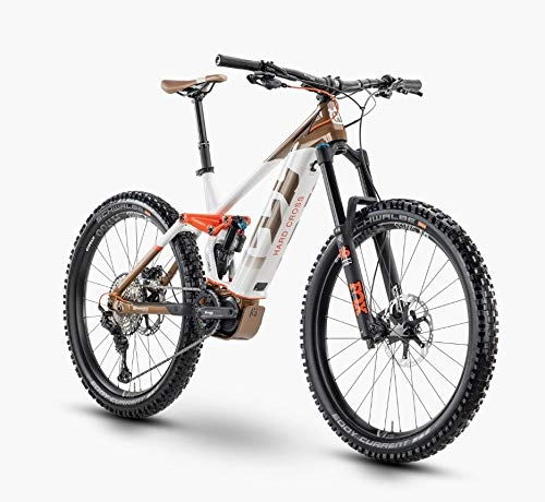 Elektrische Mountainbike : Husqvarna Hard Cross 8 Shimano Steps Fullsuspension Elektro Mountain Bike 2020 (46cm, Bronze / White / Red)