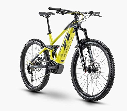 Elektrische Mountainbike : Husqvarna Mountain Cross 4 Shimano Steps Fullsuspension Elektro Mountain Bike 2020 (44cm, Anthracite / Yellow / White)