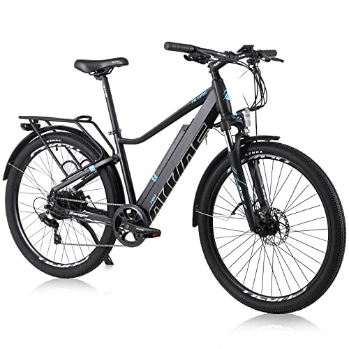 Elektrische Mountainbike : Hyuhome 27, 5 Zoll Elektro-Fahrräder für Erwachsene, Herren und Damen, 36 V 12, 5 Ah Ebikes für jedes Gelände, E-MTB mit Shimano 7-Gang-Getriebe-System und BAFANG Motor (B-Upgraded)