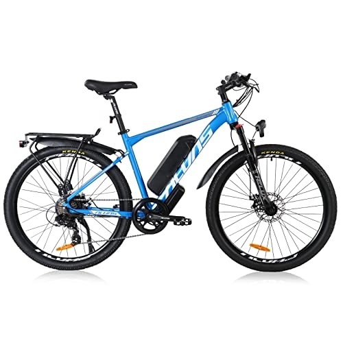 Elektrische Mountainbike : Hyuhome E-Bike für Erwachsene, Aluminiumlegierung, mit abnehmbarem 36 V / 12, 5 Ah Lithium-Ionen-Akku (66 cm, blau-36 V, 12, 5 Ah)