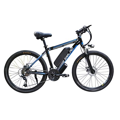 Elektrische Mountainbike : Hyuhome Elektrische Fahrräder für Männer, 26" 48V 360W IP54 Wasserdicht Erwachsener Electric Mountain Bike, 21 Speed-Elektro-Bike MTB Dirtbike mit 3 Riding Modes, Black Blue