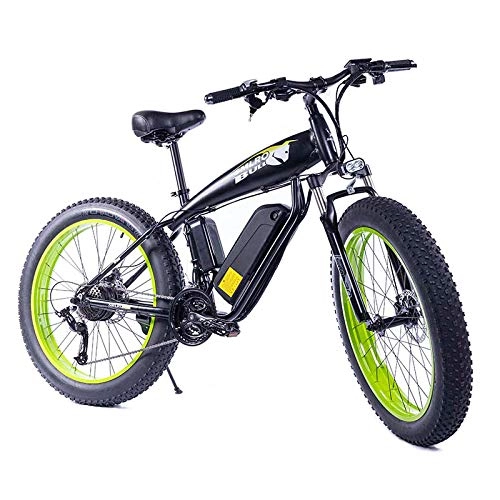 Elektrische Mountainbike : JASSXIN Moutainbike Electric Mountain Bike, 48V-Lithium-Batterie, High-Speed-Motor, Thick Reifen, Elektrisches Fahrrad, Thick Ebike, Max 70Km / H, Grün