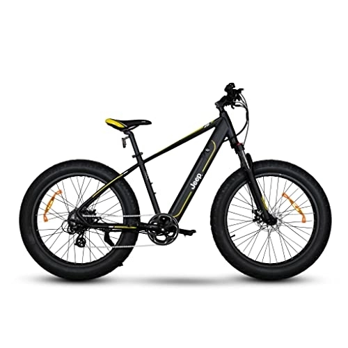 Elektrische Mountainbike : Jeep Mountain Fat E-Bike MHFR 7100, 26' Laufräder, Shimano 7-Gang Kettenschaltung, Black