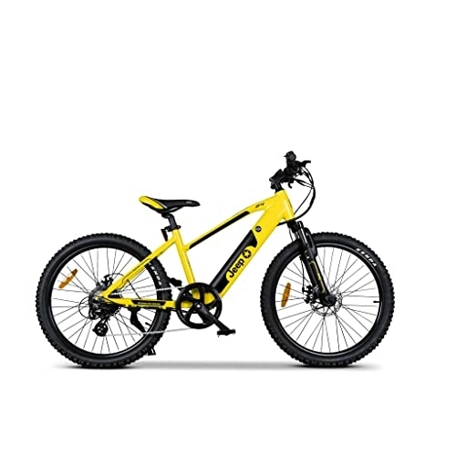 Elektrische Mountainbike : Jeep Teen E-Bike TR 7002, 24 Zoll Laufräder, 7-Gang Shimano Kettenschaltung, Yellow