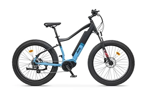 Elektrische Mountainbike : Jeep Unisex – Erwachsene Blizzard E-Fahrrad, Schwarz / Blau, Einer Größe