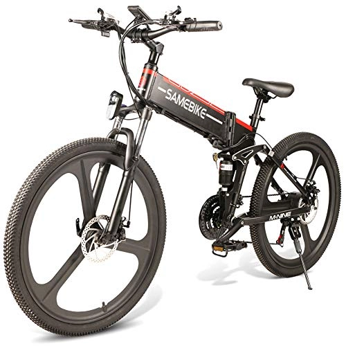 Elektrische Mountainbike : JsJr-K-In Zusammenklappbares elektrisches Fahrrad, zusammenklappbares Fahrrad, zusammenklappbares elektrisches Mountainbike, 26 Zoll, 350 W, bürstenloser Motor, 48 V, tragbar für den Außenbereich