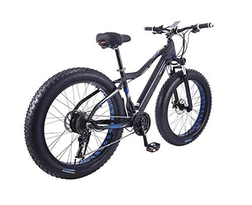 Elektrische Mountainbike : JXH 38V 350W Elektrisches Fahrrad Electric Mountain Bike 26Inch Fat Tire E-Bike 21 Beschleunigt Beach Cruiser Mens Sport Mountainbike-Lithium-Batterie Hydraulische Scheibenbremsen