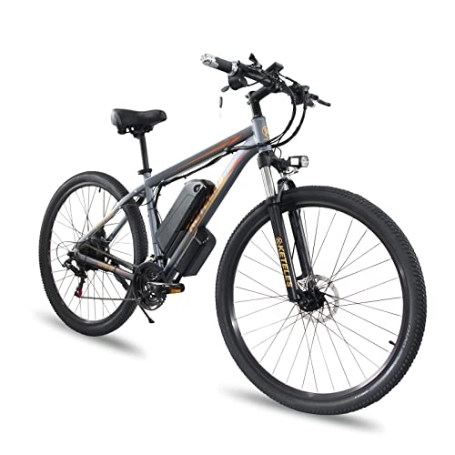 Elektrische Mountainbike : KETELES 26 / 29 Zoll MTB City E-Bike Tiefeinsteiger mit 48V-18 AH(864Wh) Akku und für Damen und Herren, Elektrofahrrad / Pedelec im mit 21 Gänge (26 Zoll, grau)