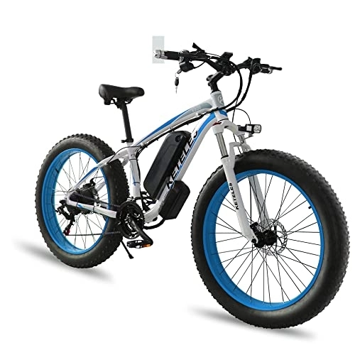Elektrische Mountainbike : KETELES K800 MAX Cycle Battery Electric Mountain New China Factory Brand Bicycle 26 Inch Fat Tyre 48v MTB Dual Motors Bike 48V 18ah (Blue)