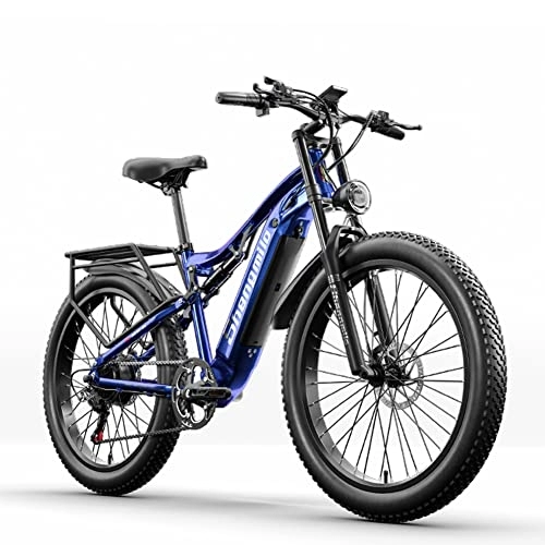 Elektrische Mountainbike : Kinsella MX03 Elektrofahrrad für Erwachsene, 48 V, 15 Ah, LG-Lithium-Batterie, 66 cm (26 Zoll) Aluminiumlegierung, 4.0 Fat Reifen, doppelt stoßdämpfend, E-Bike Mountainbike