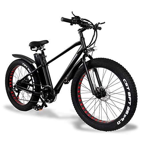 Elektrische Mountainbike : KS26 Elektrofahrrad für Erwachsene, 26 Zoll Leistungsstarkes E-Bike, Fat Tire Mountainbike Schneefahrrad, 48V Abnehmbarer Akku (15Ah)