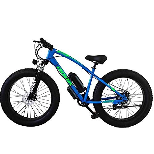 Elektrische Mountainbike : KT Mall Elektro-Fahrrad-Lithium-Batterie Fat Reifen statt Mountain Bike Adult Breitreifen Erhöhung Cross-Country Schnee, Blau