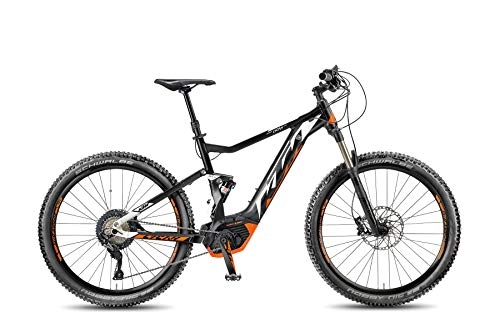 Elektrische Mountainbike : KTM MACINA Prowler Prestige, 12 Gang Kettenschaltung, Herrenfahrrad, Full-Suspension, Modell 2020, 29', Black matt (Space orange Glossy), 48 cm