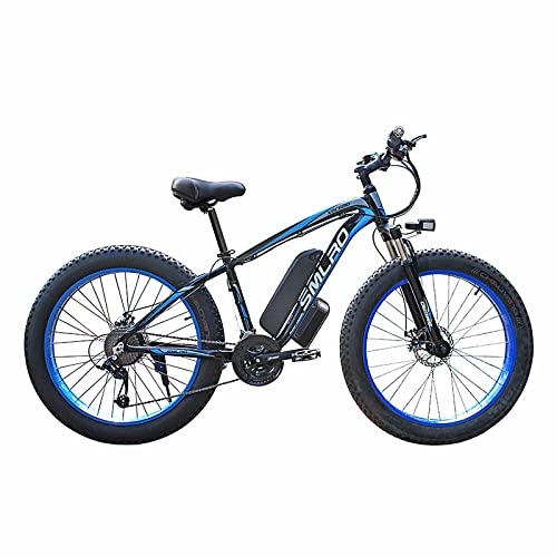 Elektrische Mountainbike : KXY Elektrisches Fahrrad, 26-Zoll-Off-Road-Fahrrad, 21 Getriebe, Faltbare Stadt Pendler Electric Assist Bike Blue