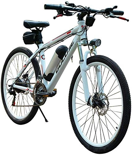 Elektrische Mountainbike : LEFJDNGB Bycicles Electric Mountain Bike (36V / 250W) abnehmbare Batterie 26-Zoll-21-Gang Rennrad mit LED vorn hinten Scheibenbremse Geschwindigkeit bis zu 25 km / h