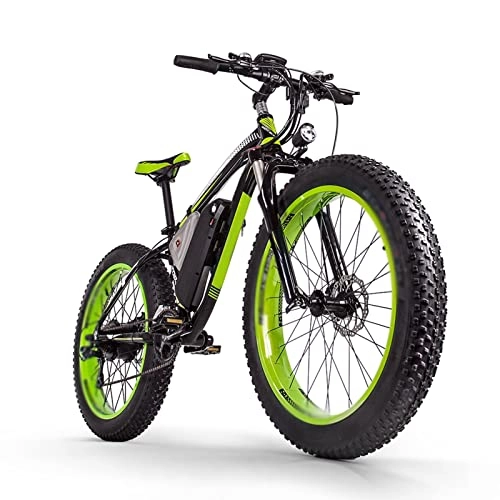 Elektrische Mountainbike : LWL elektrofahrrad Elektro-Bike for Erwachsene 22 Mph 1000w 26 Zoll Fat Tire elektrisches Fahrrad mit Computer-Geschwindigkeitsmesser Leistungsstarke 21 Geschwindigkeit E Bikes (Farbe : A)